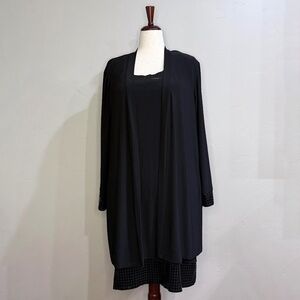 ONYX Nite Black Plus Size Sleeveless Dress & Jacket Set - Size 20W